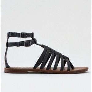 American Eagle Strappy Buckle Sandal black size 9